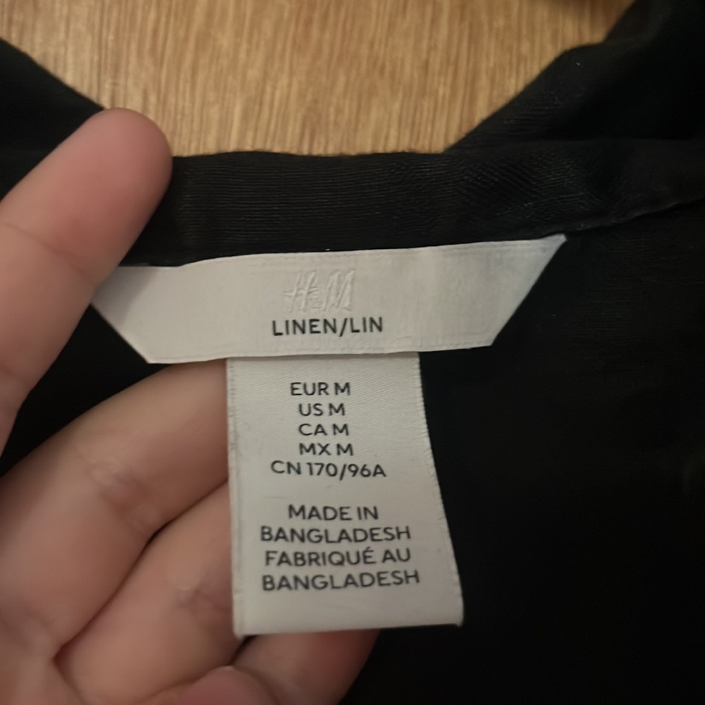 Black linen button down - Picture 2 of 2